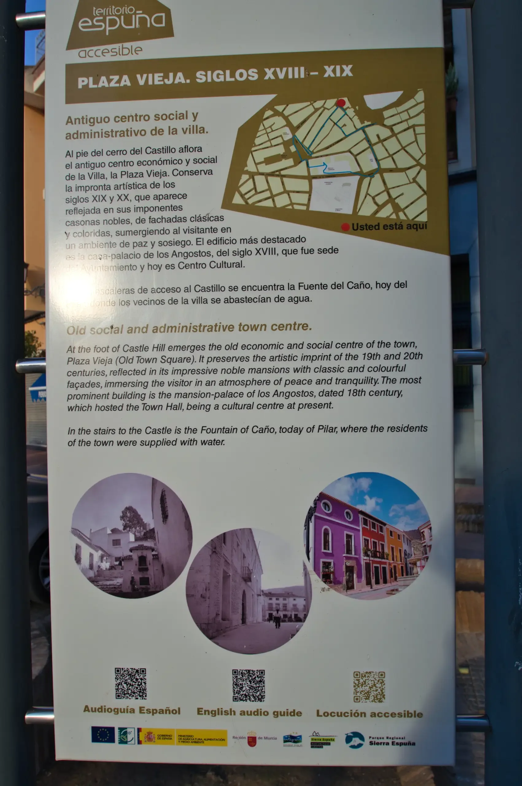 Visitor information panel in Alhama de Murcia