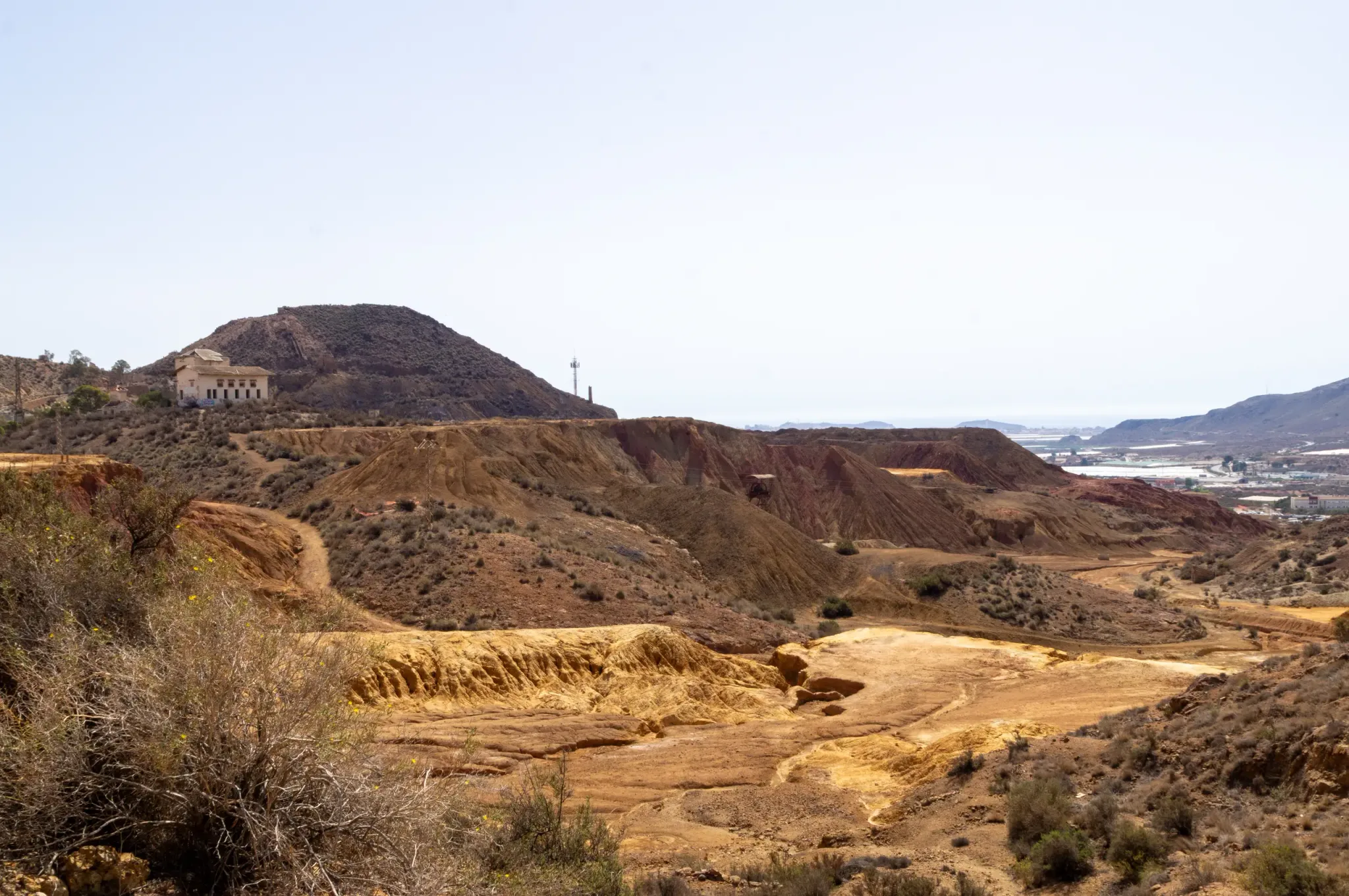 Historic mine workings and mineral landscape at the Mazarrón Mines, view 11
