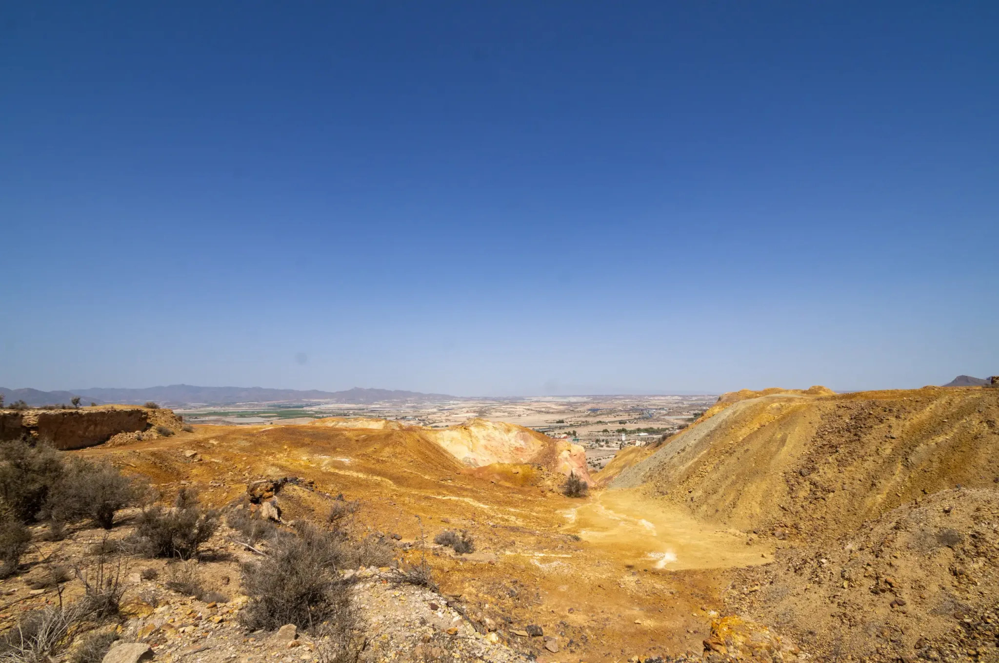 Historic mine workings and mineral landscape at the Mazarrón Mines, view 12