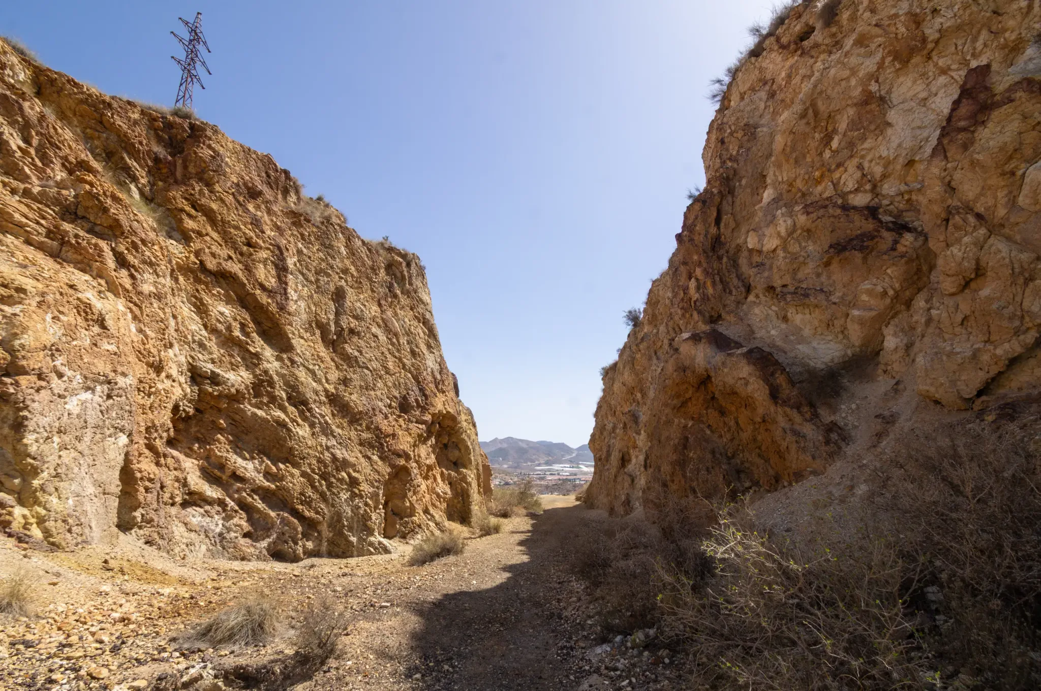 Historic mine workings and mineral landscape at the Mazarrón Mines, view 21