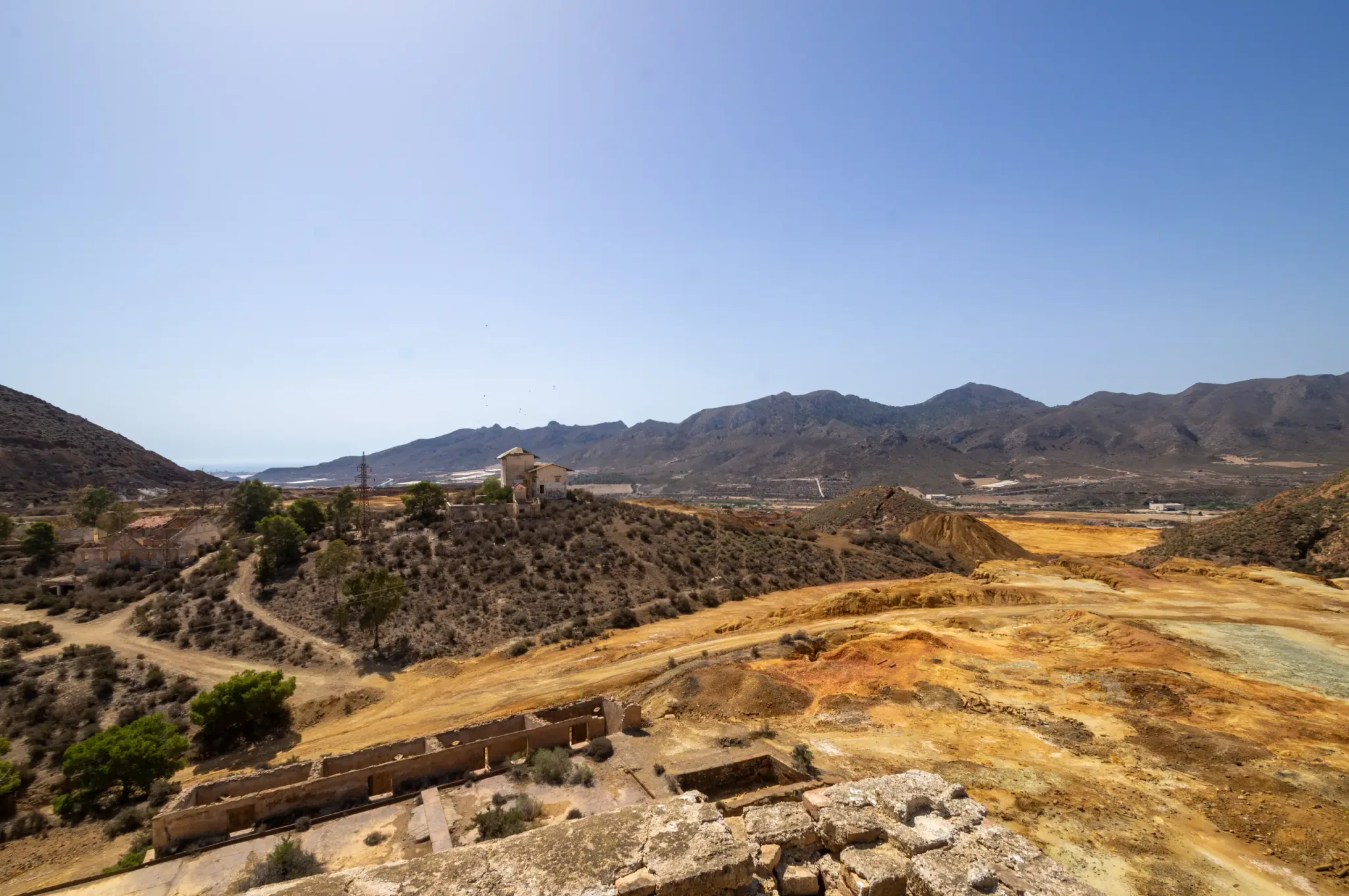 Historic mine workings and mineral landscape at the Mazarrón Mines, view 5