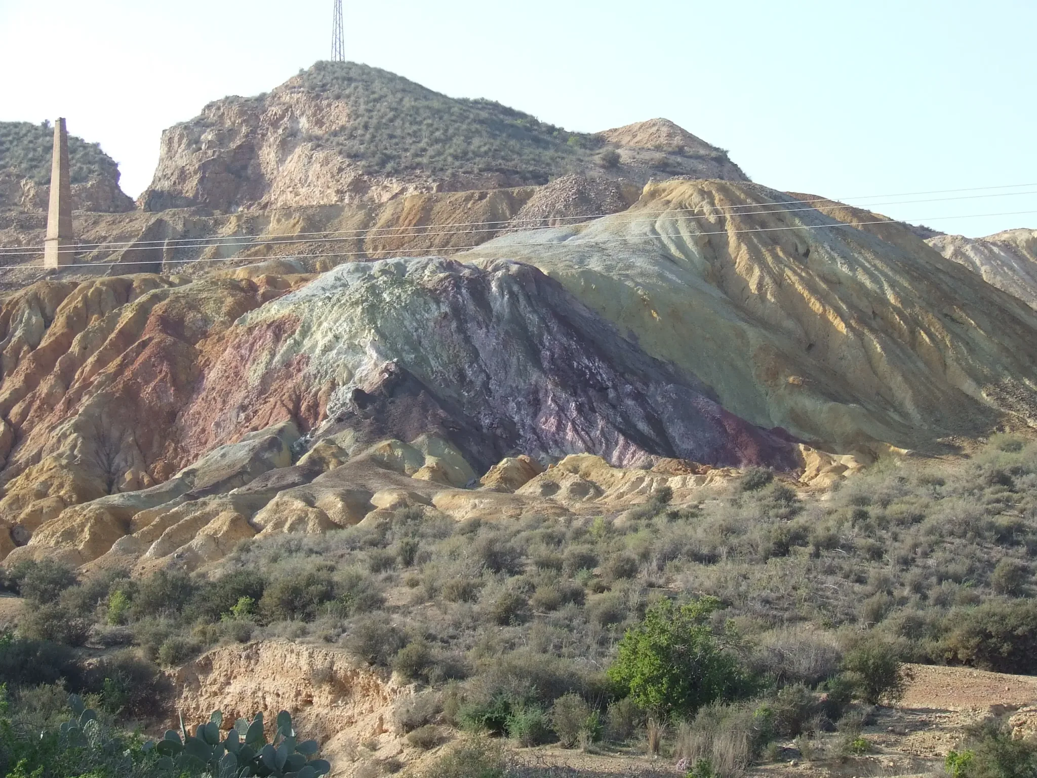 Historic mine workings and mineral landscape at the Mazarrón Mines, view 18