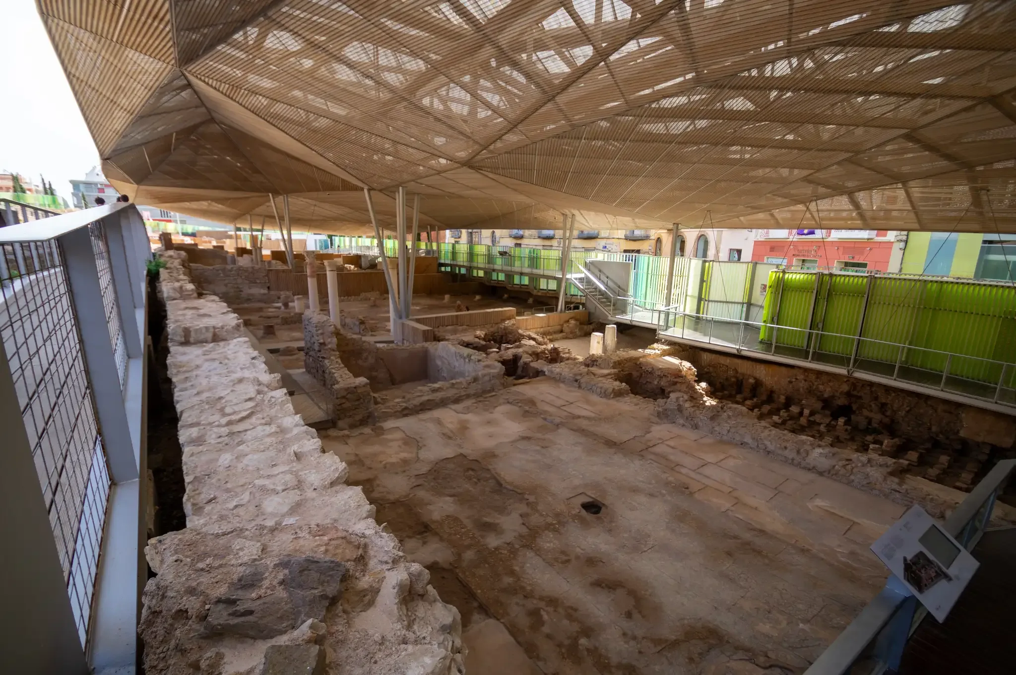 Roman archaeological remains and displays at the Molinete Roman Forum Museum, view 1