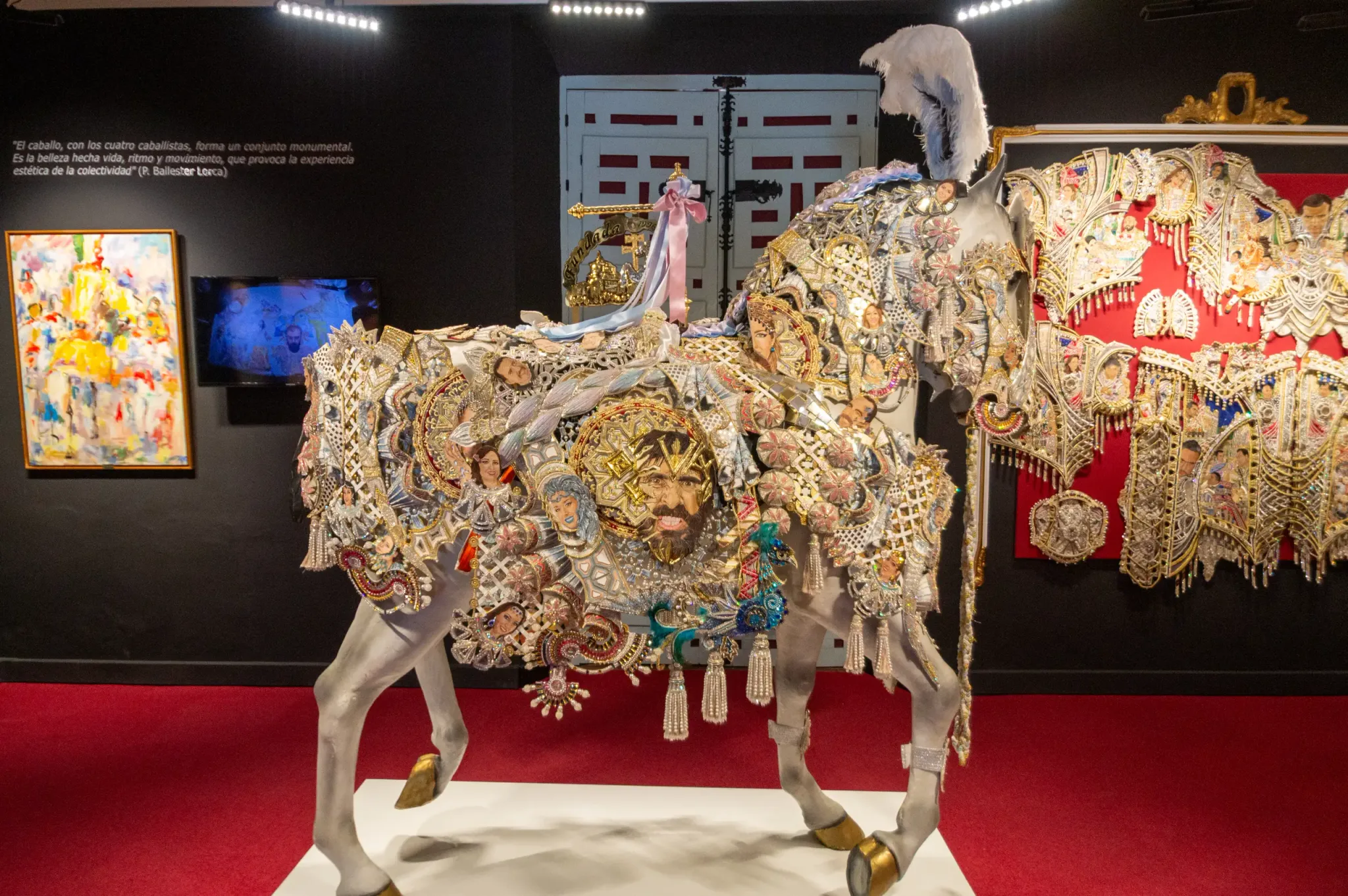 Decorated Wine Horse exhibit in Caravaca de la Cruz