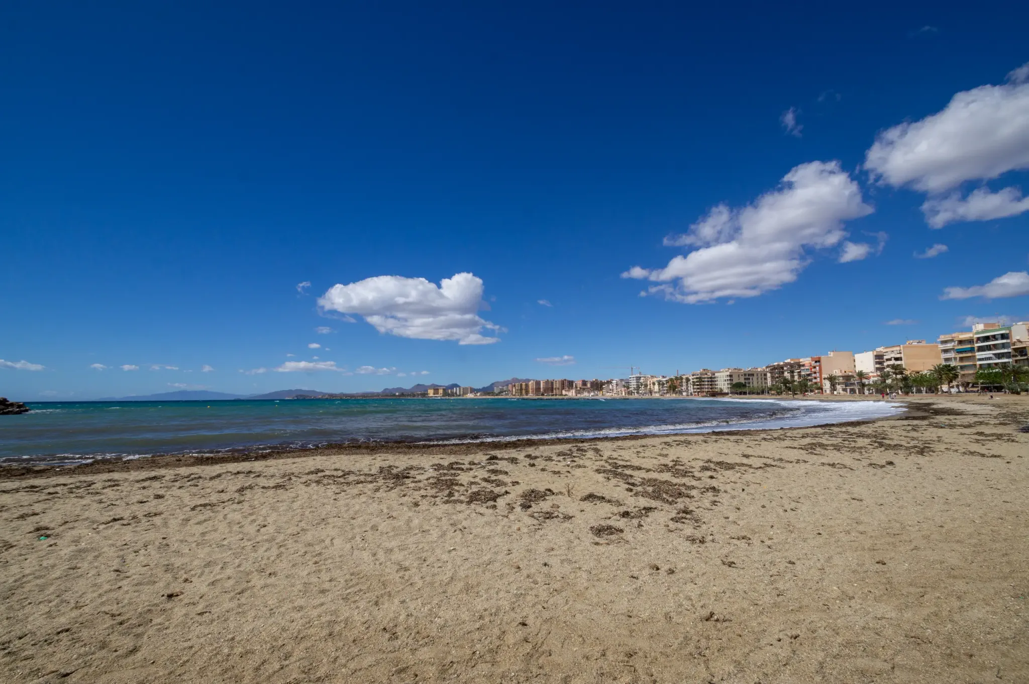 Sandy urban beach beside Águilas