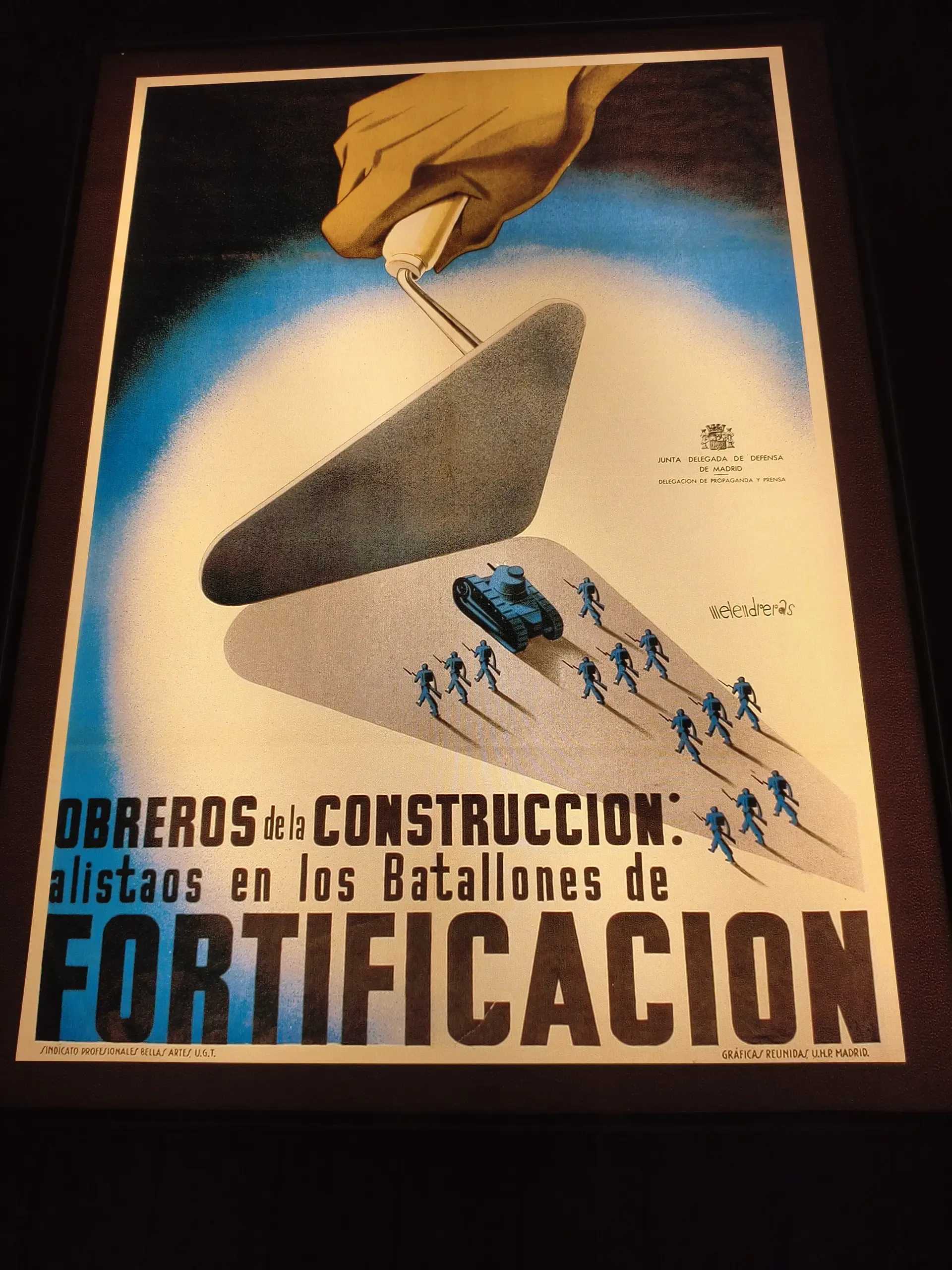 Historic civil-defence fortification poster on display