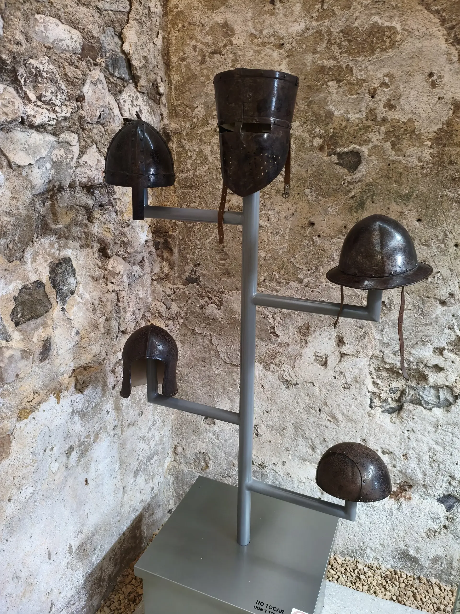 Reproduction medieval armour displayed inside the castle