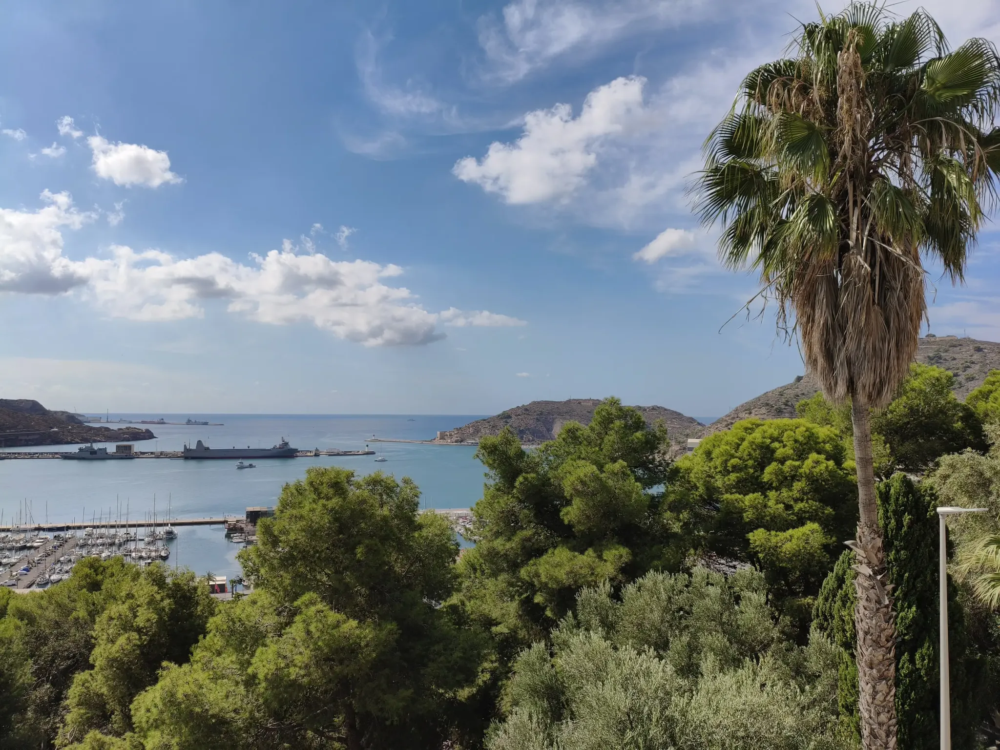 View across Cartagena Bay from Parque Torres