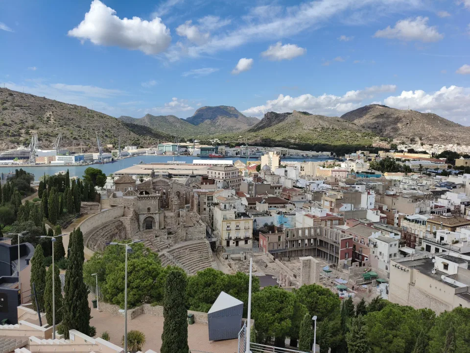 Roman Theatre and Cartagena rooftops seen from Concepción Hill