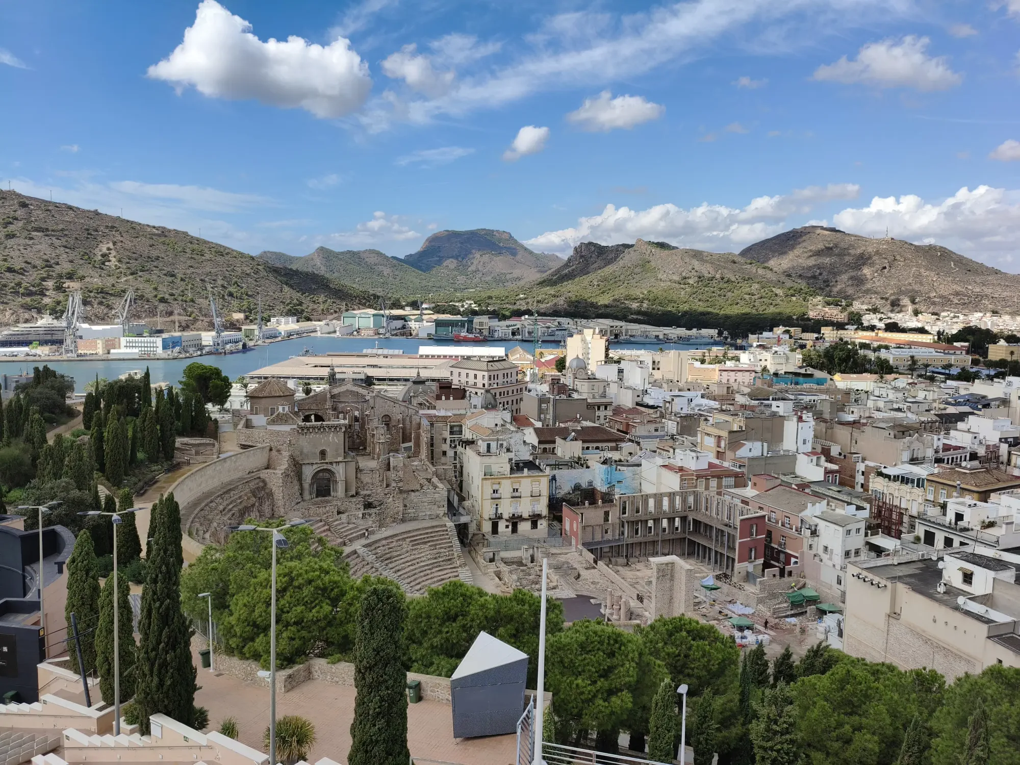 Roman Theatre and Cartagena rooftops seen from Concepción Hill