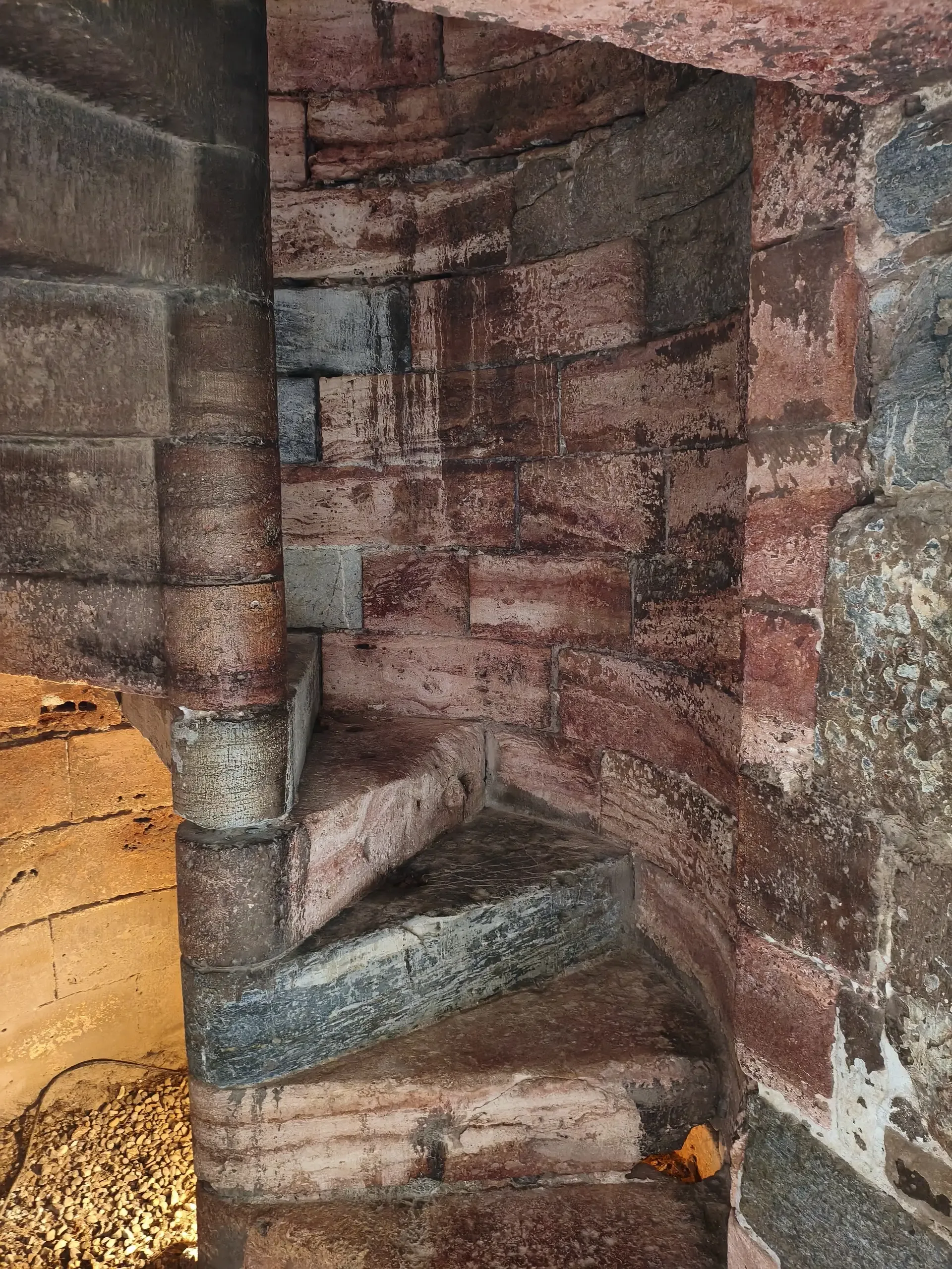 Layers of historic stonework inside the castle