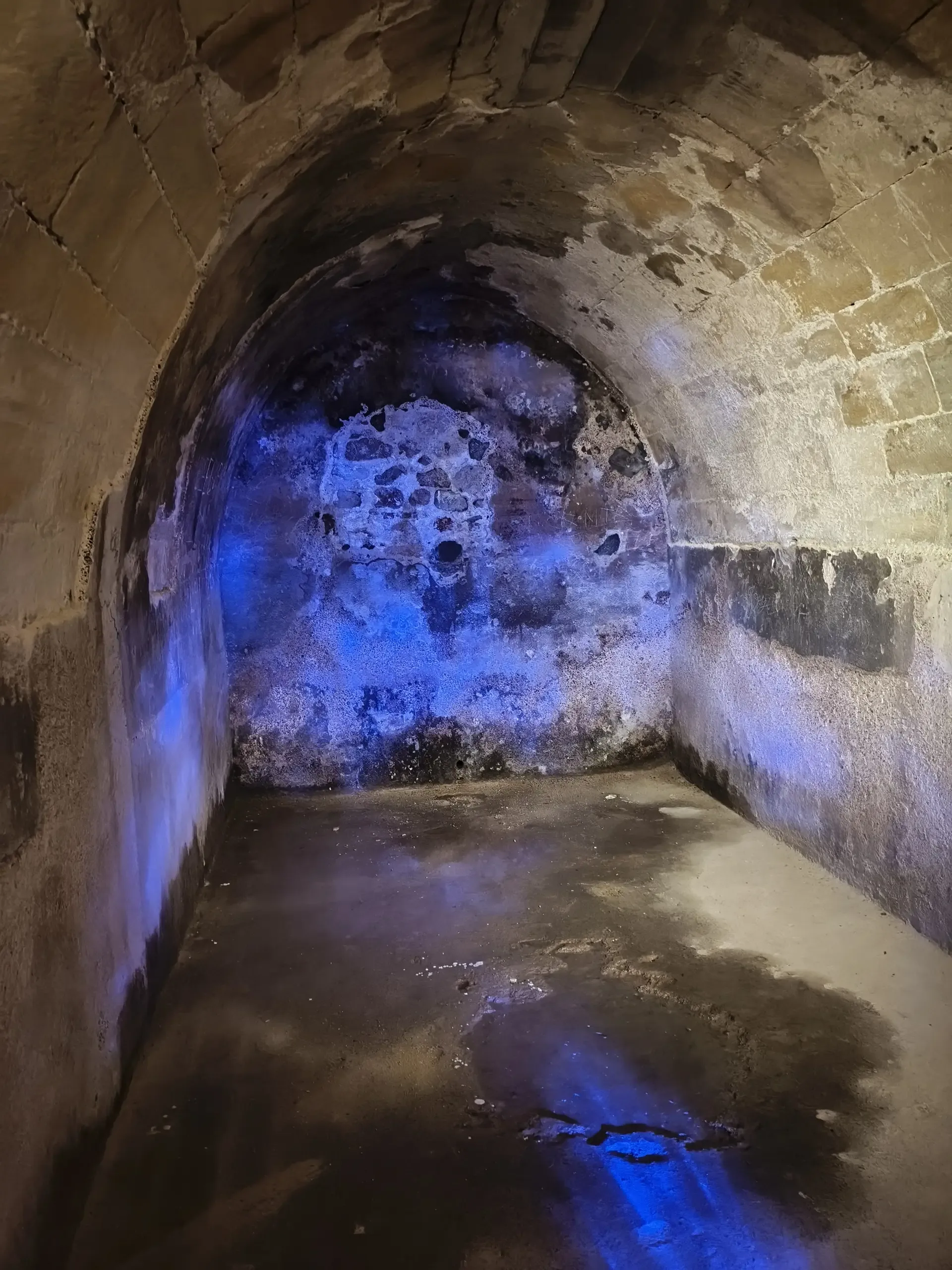 Historic water cistern chamber beneath Concepción Castle