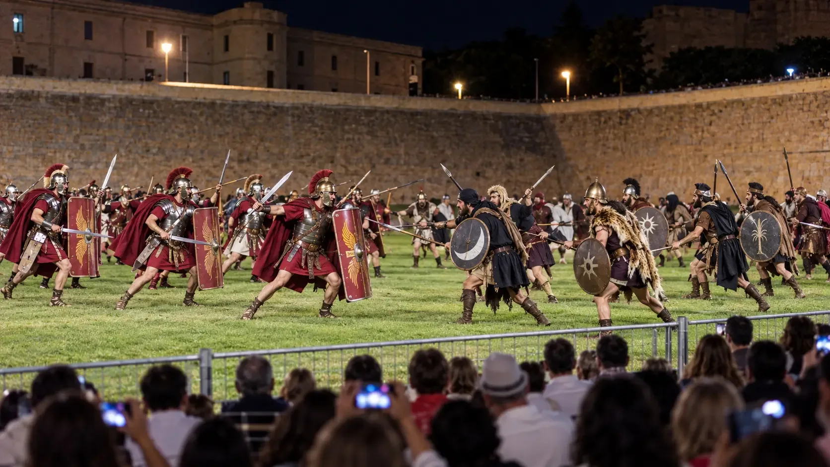 Representation of the Battle for Qart Hadast, with Roman and Carthaginian forces facing each other