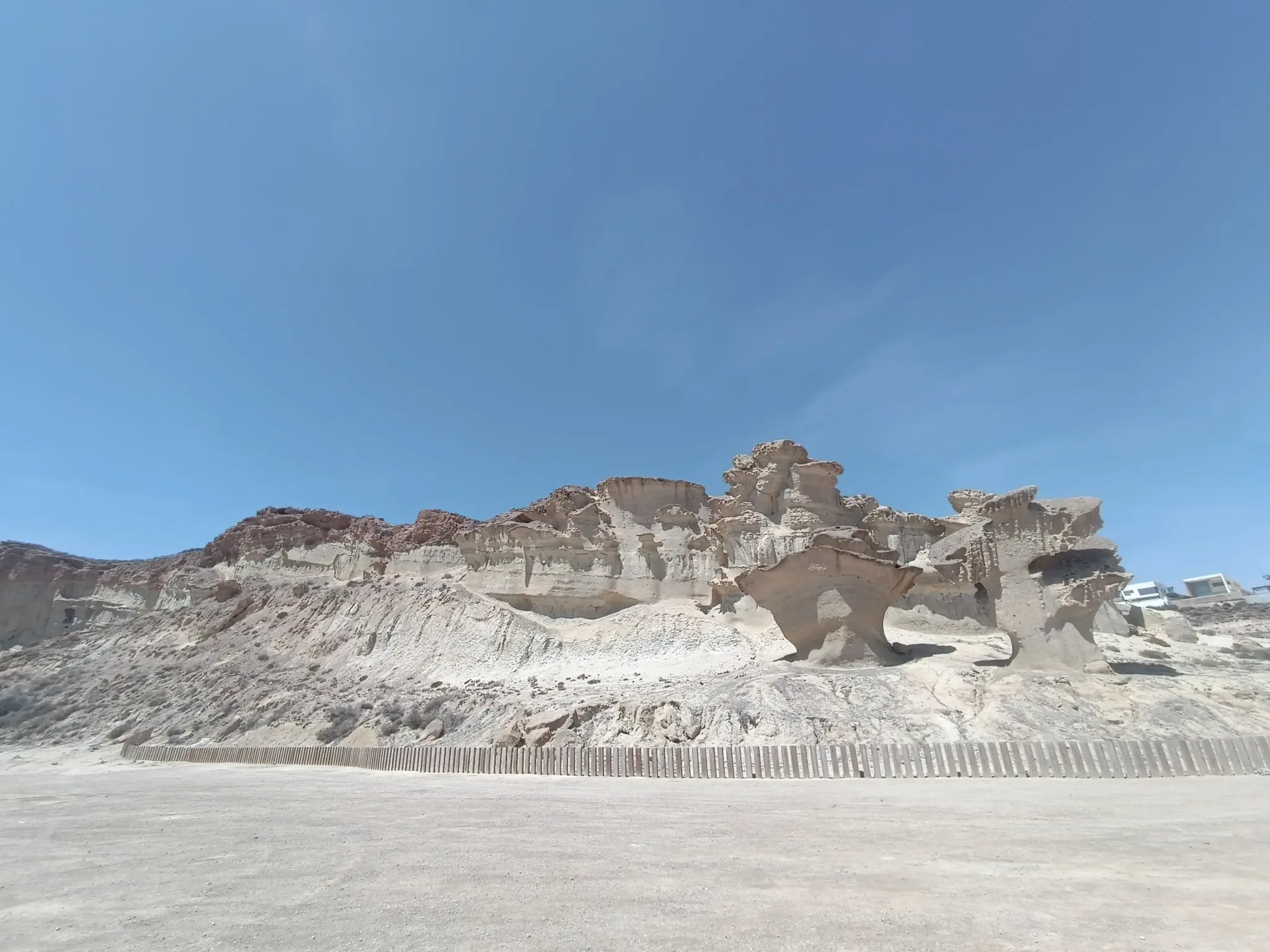Wind-eroded sandstone formations at Las Gredas de Bolnuevo, view 3