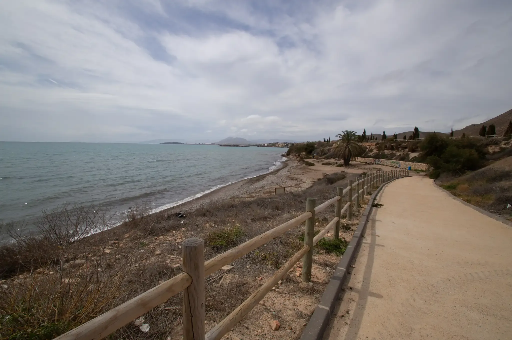 Coastal path beside La Calera dog-friendly beach