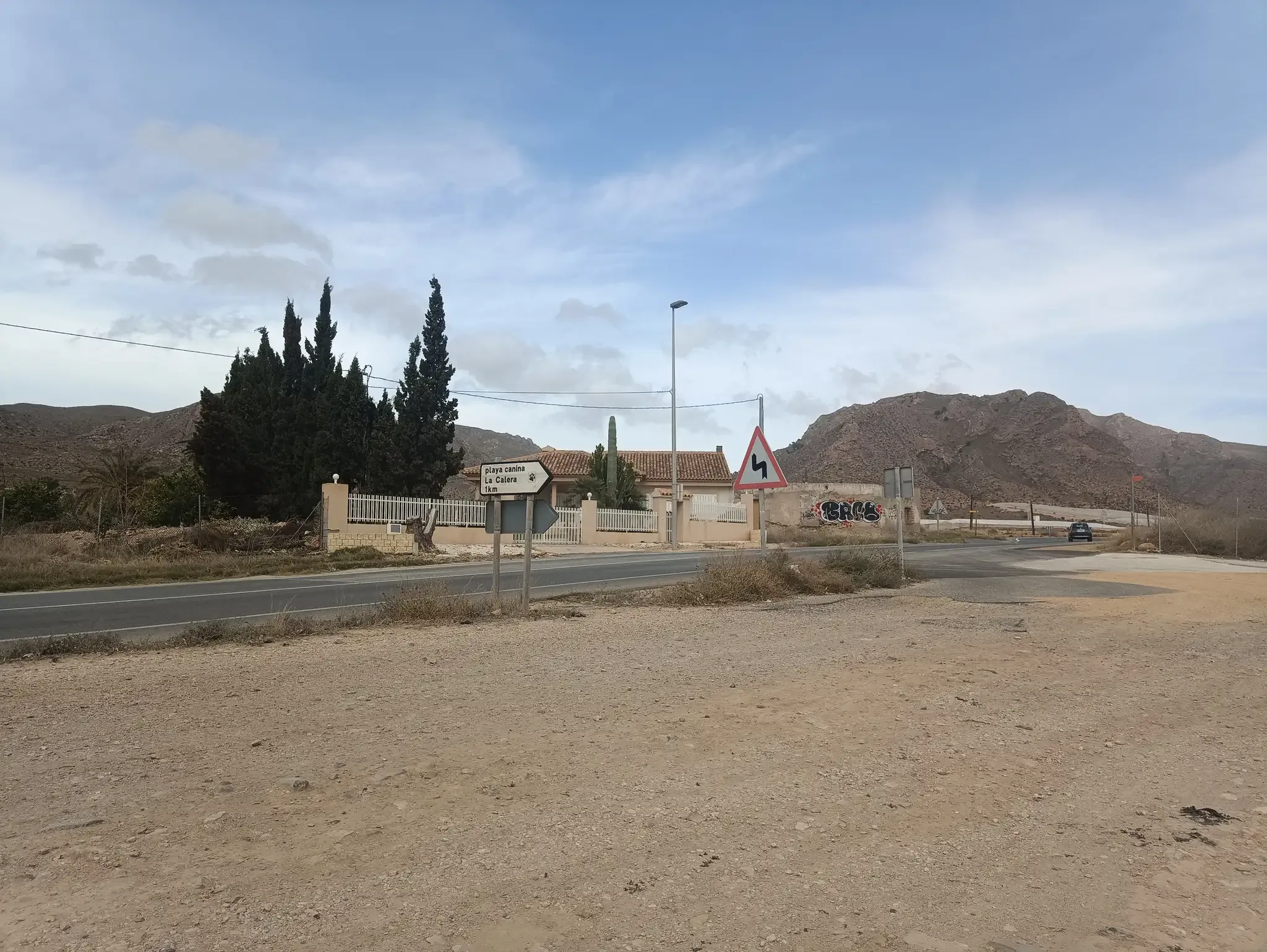 Open beach area and hills at La Calera in La Azohía